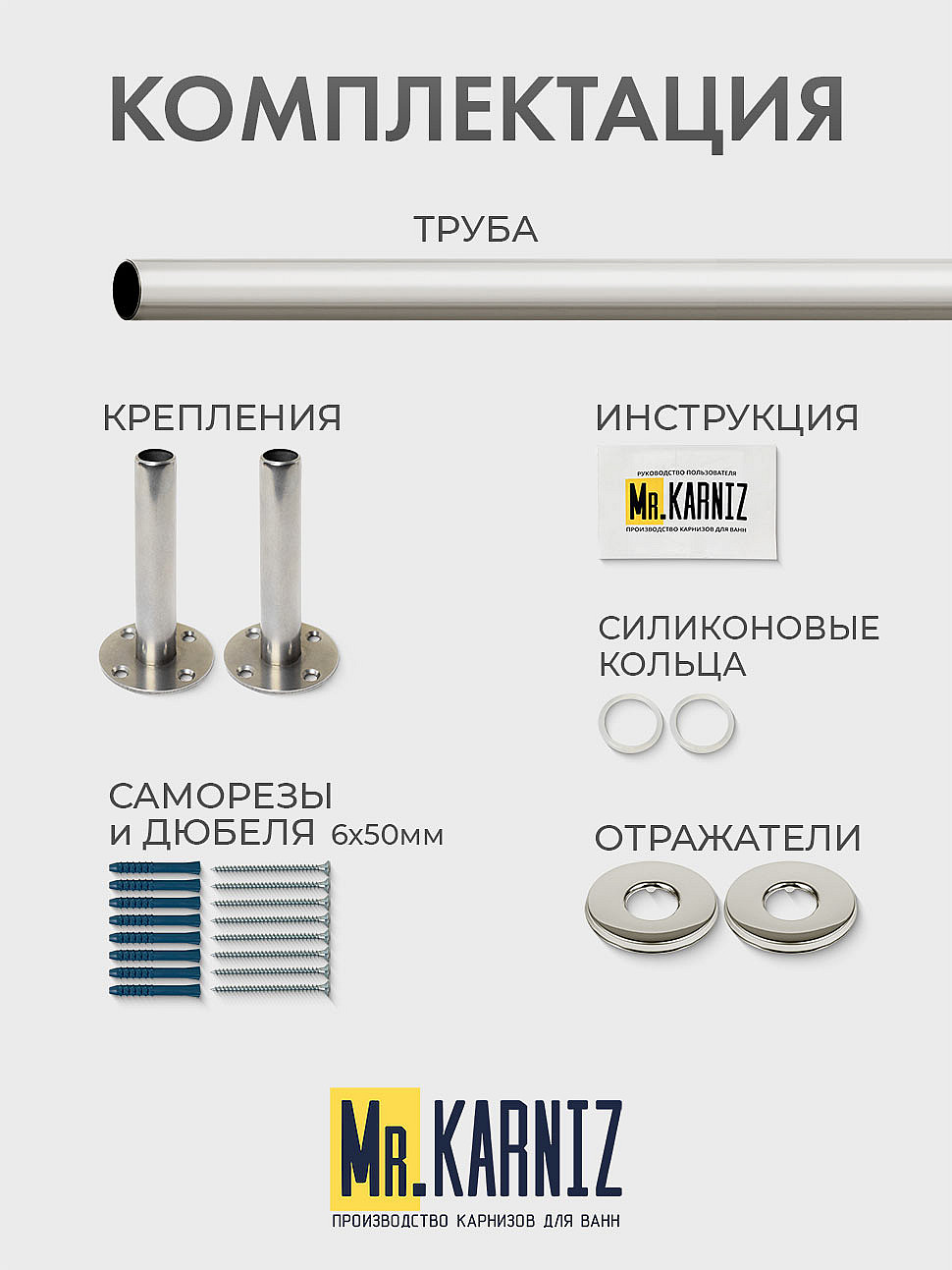 Карниз для душа Угловой Полукруглый 75х75 Усиленный 20 мм фото 9