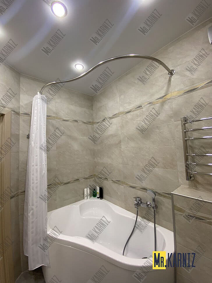 Карниз для ванны Aquanet Bellona 165х165 Усиленный 20 мм MrKARNIZ фото 5
