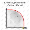 Карниз для ванны Cezares Cetina 140х140 Усиленный 20 мм MrKARNIZ фото 1