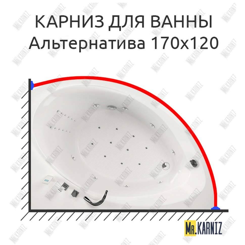 Карниз для ванны Aquatika Альтернатива 170х120 Усиленный 20 мм MrKARNIZ Карниз для ванны Aquatika Альтернатива 170х120 Усиленный 20 мм MrKARNIZ