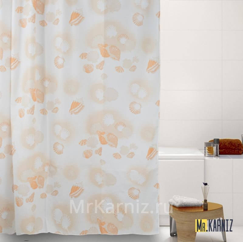Штора для ванной Sea Snail бежевая Штора для ванной Sea Snail бежевая