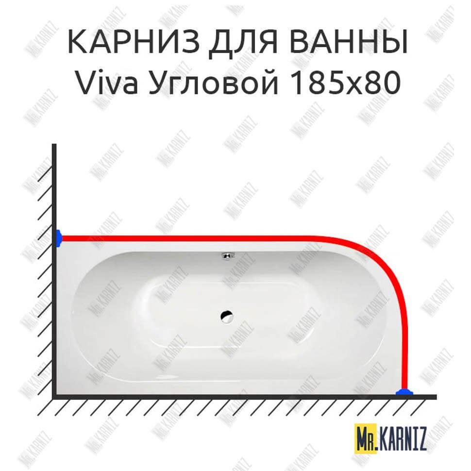Карниз для ванны Alpen Viva 185х80 Усиленный 20 мм MrKARNIZ Карниз для ванны Alpen Viva 185х80 Усиленный 20 мм MrKARNIZ