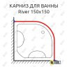 Карниз для ванны River 150 Усиленный 20 мм MrKARNIZ фото 1